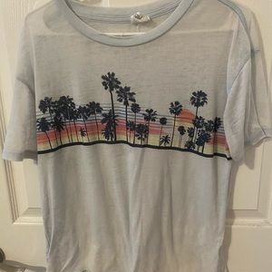 Blue palm tree t-shirt